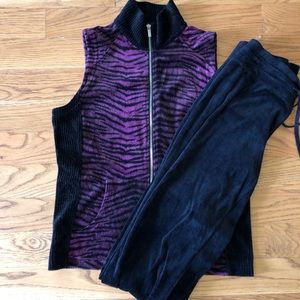 Jones New York Sport velour vest and pants